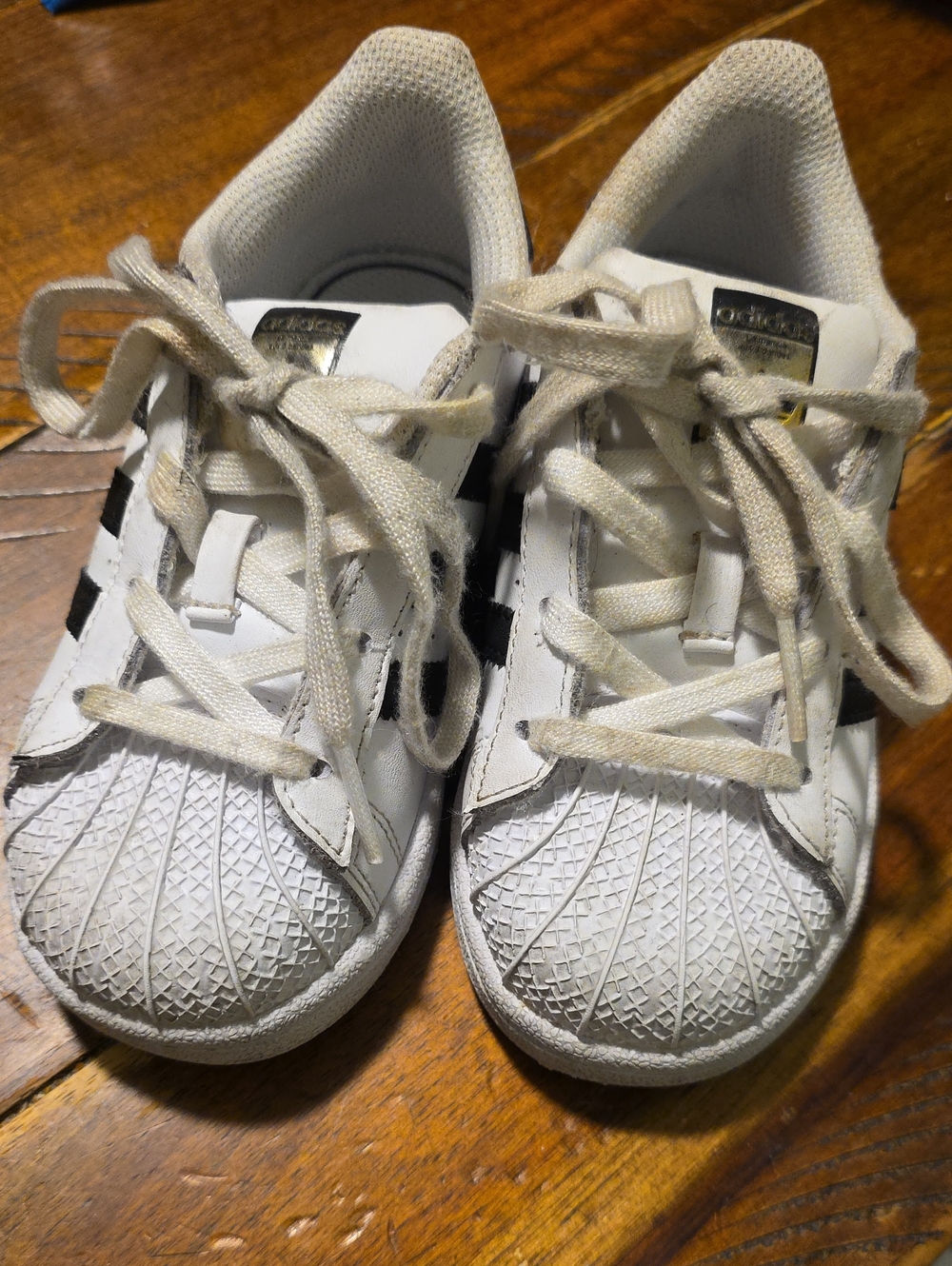 adidas Kids White Sneakers with Black Stripes